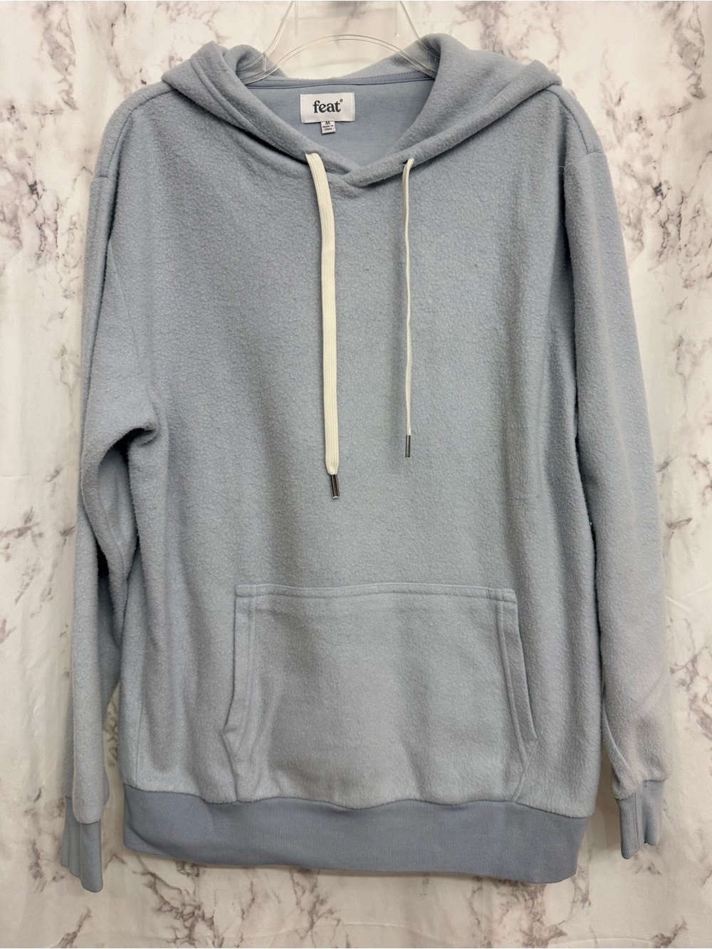 feat Light Blue Hooded Fleece Pullover